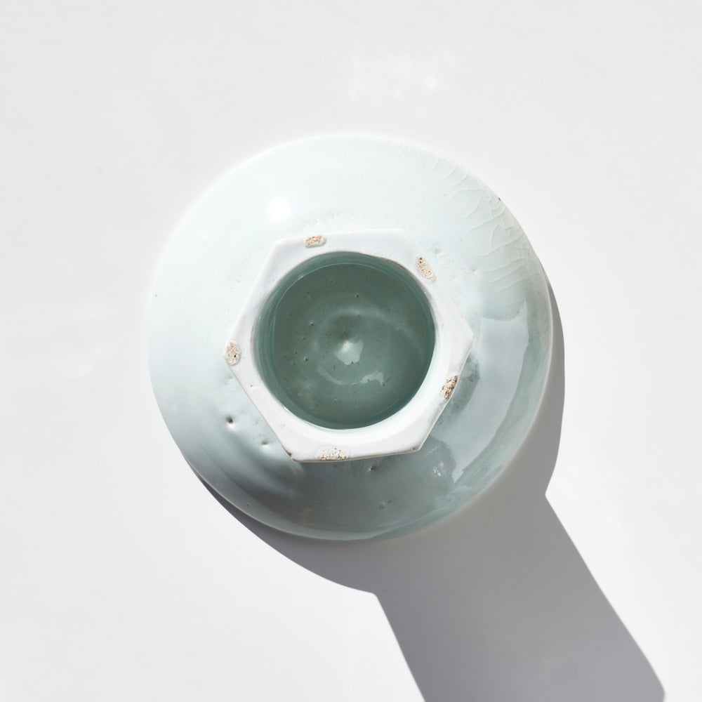 19 白磁5寸6角高台台鉢