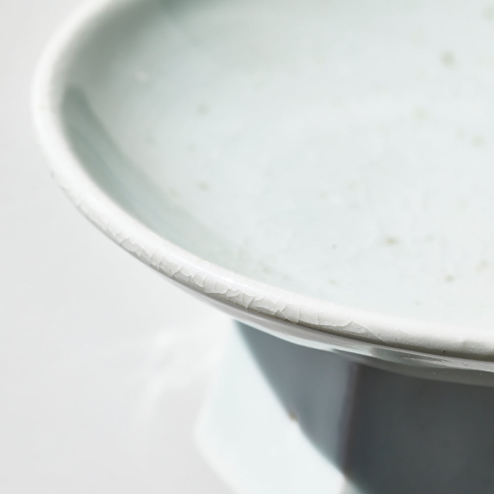 19 白磁5寸6角高台台鉢