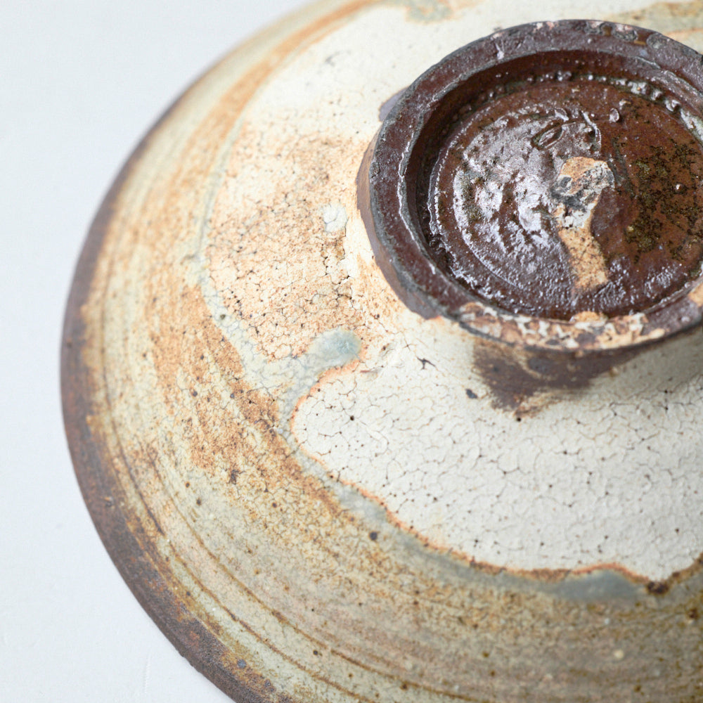 16 荒ヒビ灰粉引皿