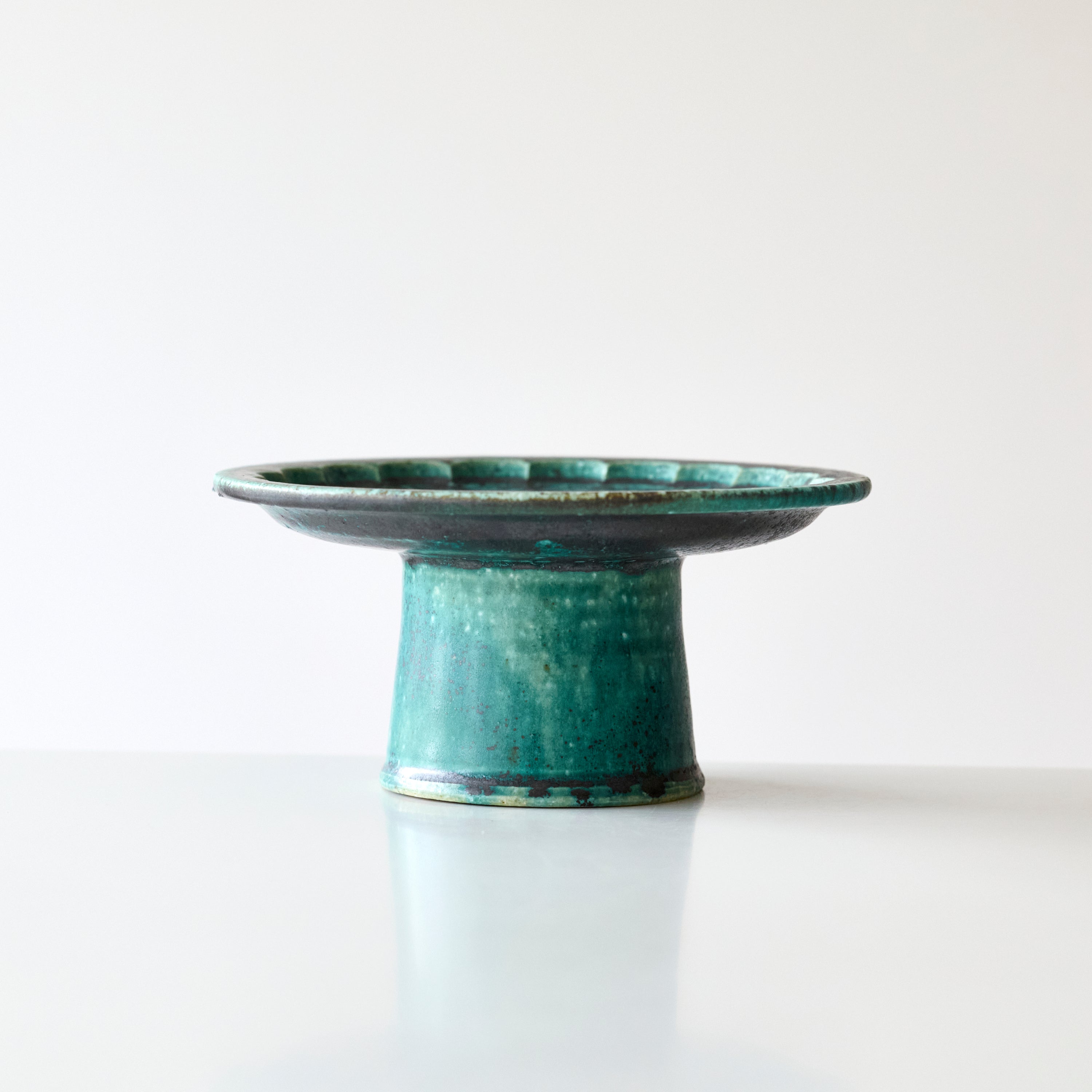 Oribe Glazed Octagonal Plate, 8 Sun
