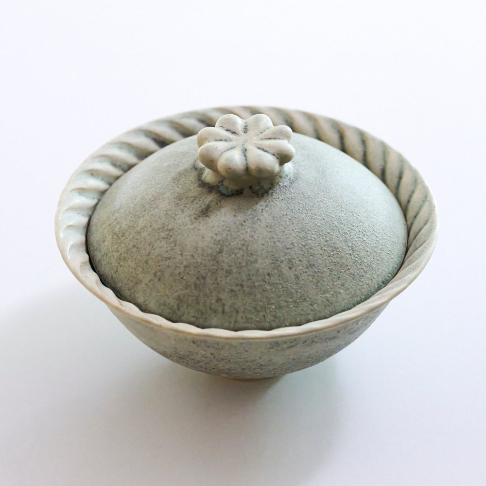 強戸窯　陶器 蓋付き鉢 未使用品 11C蓋付丼鉢L ティール