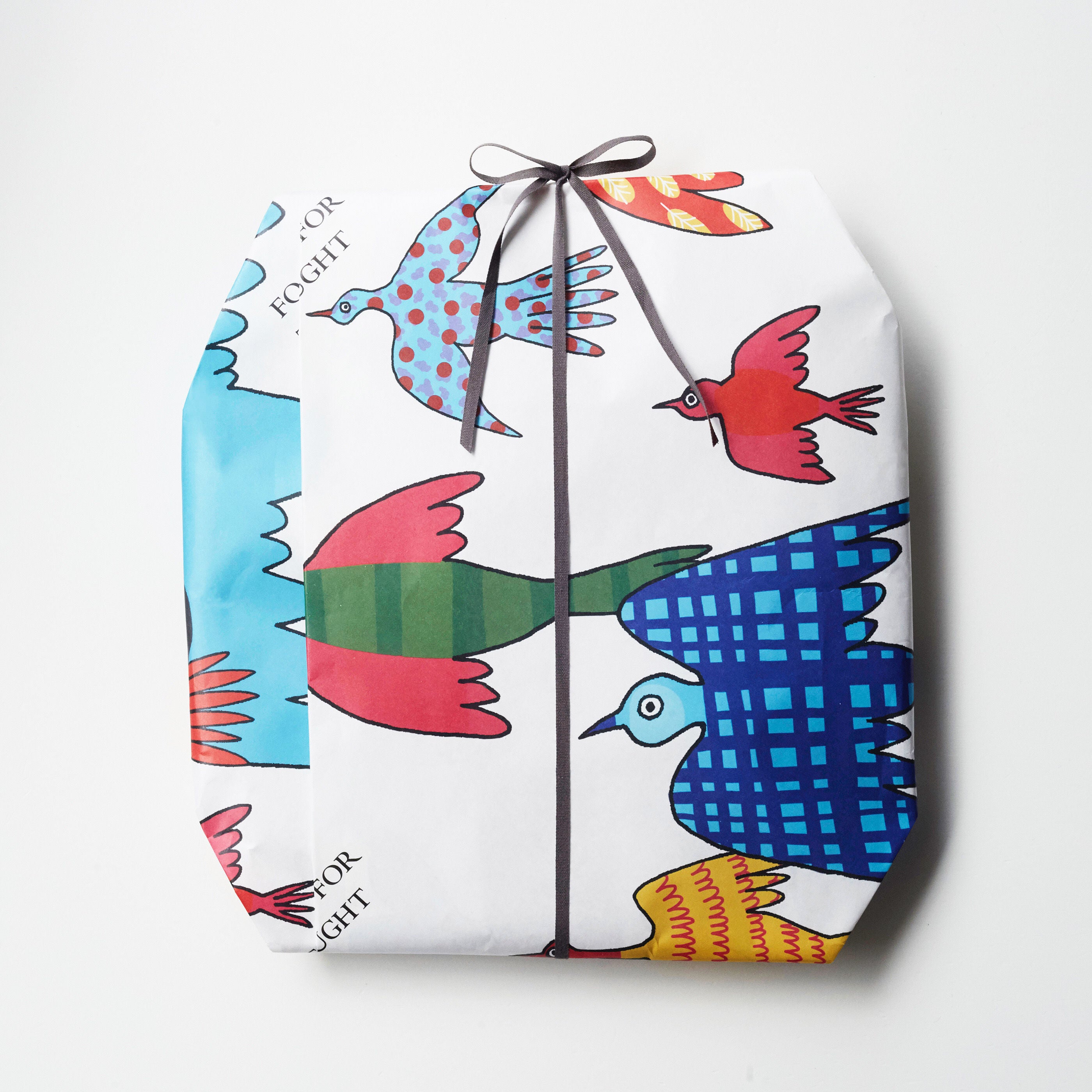 gift wrapping bird pattern