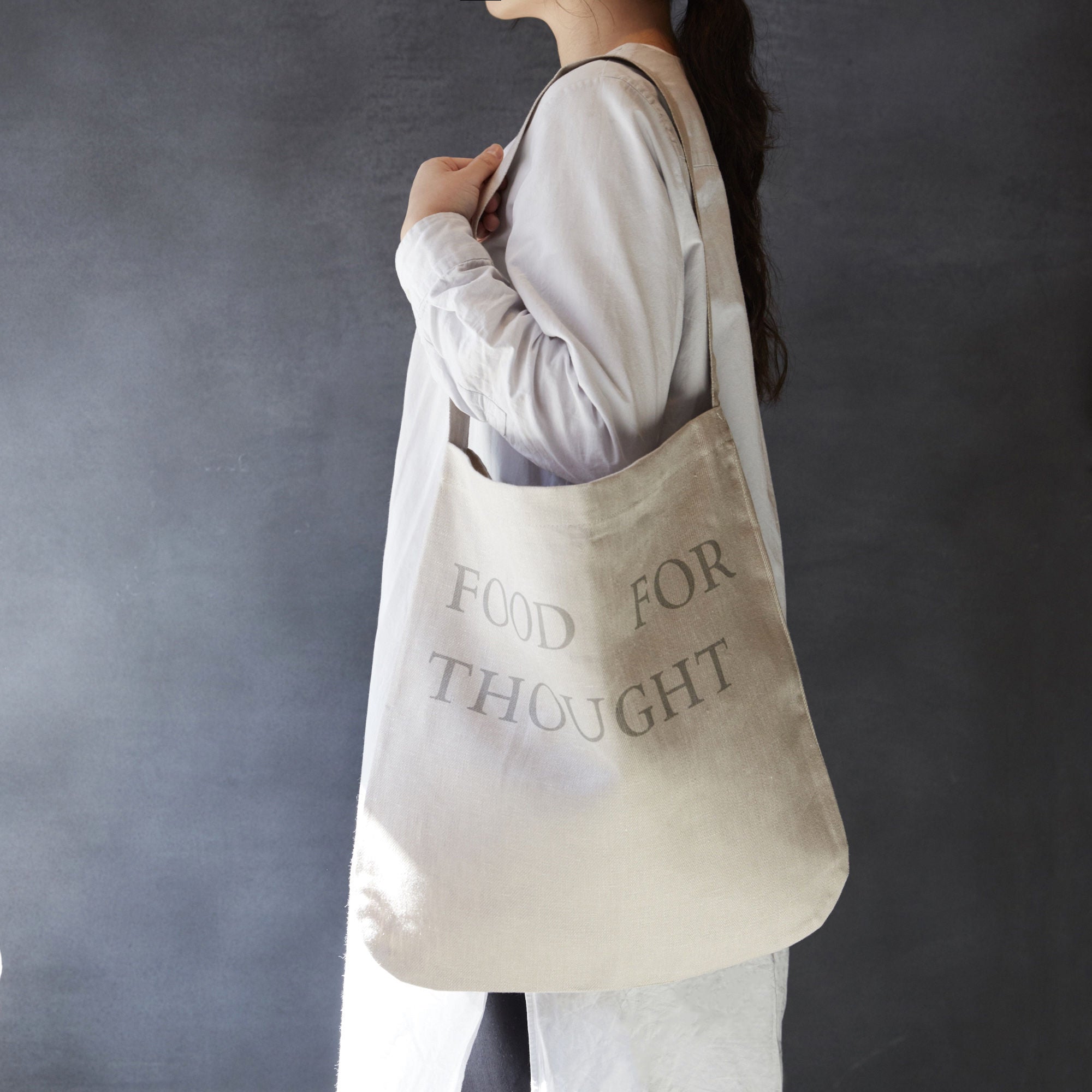 one-handle tote bag / light gray